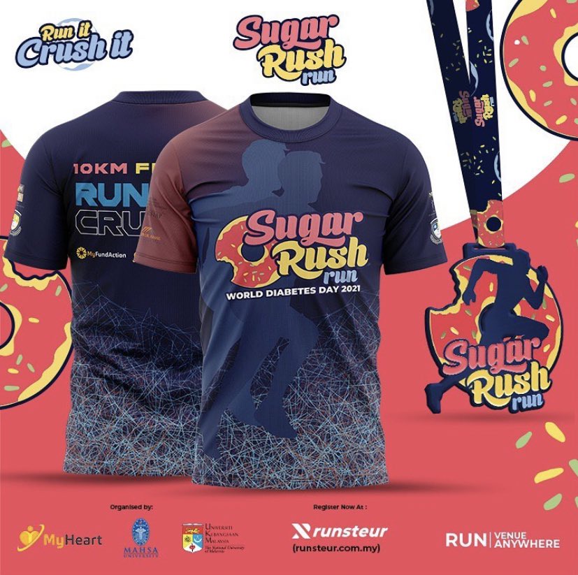 runsteur's tweet photo. 10KM SUGAR RUSH RUN IN CONJUNCTION OF WORLD DIABETES DAY 2021.

Tahukah Anda? Hari Diabetes Sedunia Akan disambut pada 14 November 2021 ini. https://t.co/2EWtyPqO9L