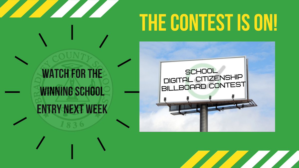 dlbmitchell's tweet photo. Next week we will announce the school billboard winner! @TechnologyBCS @BradleySchools #digcit2021 https://t.co/9mGhHmc02p