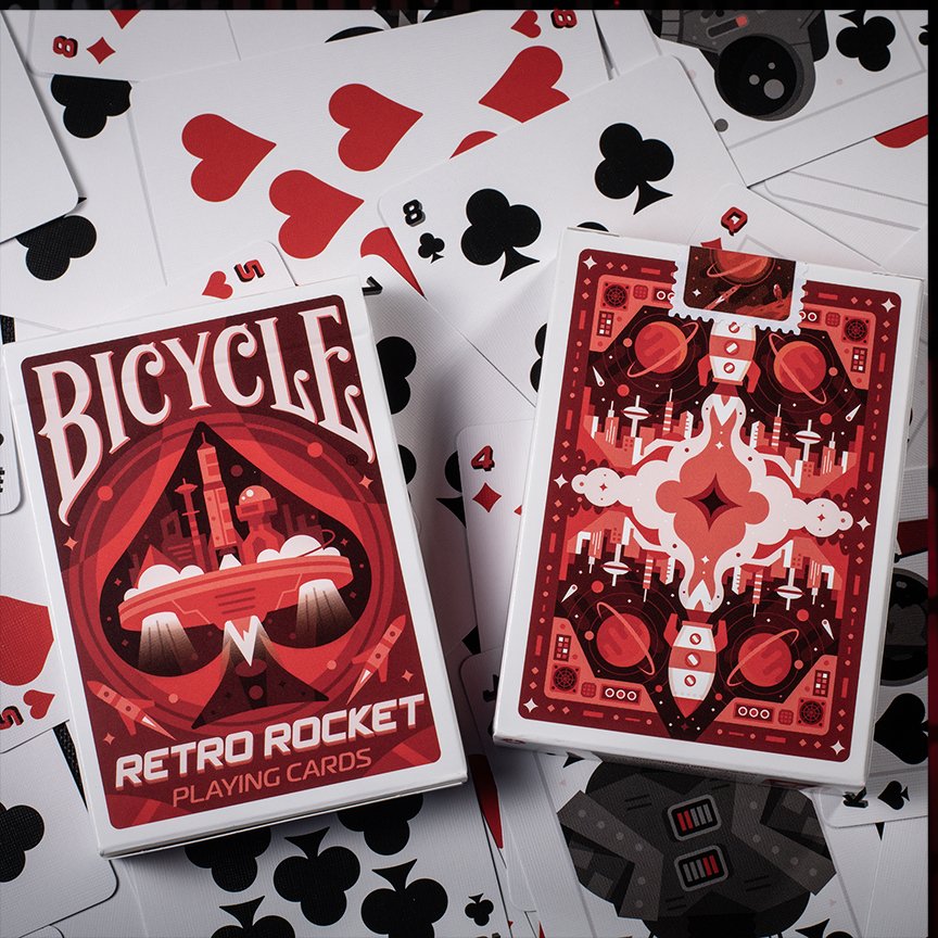 bicyclecards's tweet photo. ♣️♦️♥️♠️ The Custom Division is showcasing a blast from the past with Bicycle Retro Rocket from Penguin Magic, this week.
https://t.co/84OBs1OXIx
#USPCC #Bicyclecards #custommade #customplayingcards #playingcards #retrorocket #penguinmagic @penguincards https://t.co/58Jx1tDORn