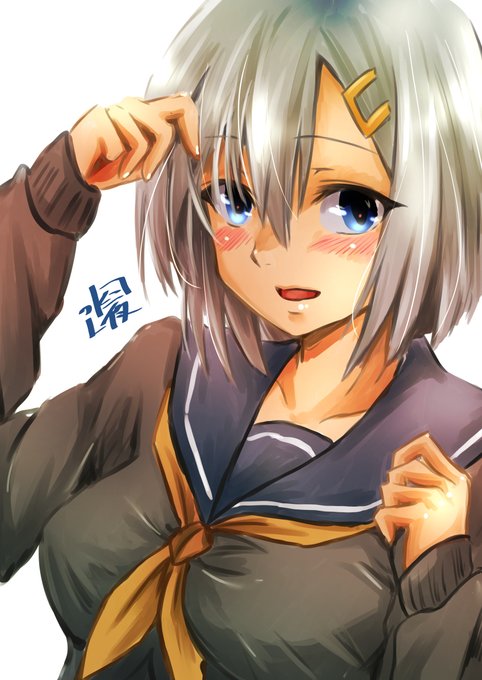 #艦これ版深夜の真剣お絵描き60分一本勝負
#艦これ版真剣お絵描き60分一本勝負_20211021
#浜風

チラ見せしてくれる浜風さん 