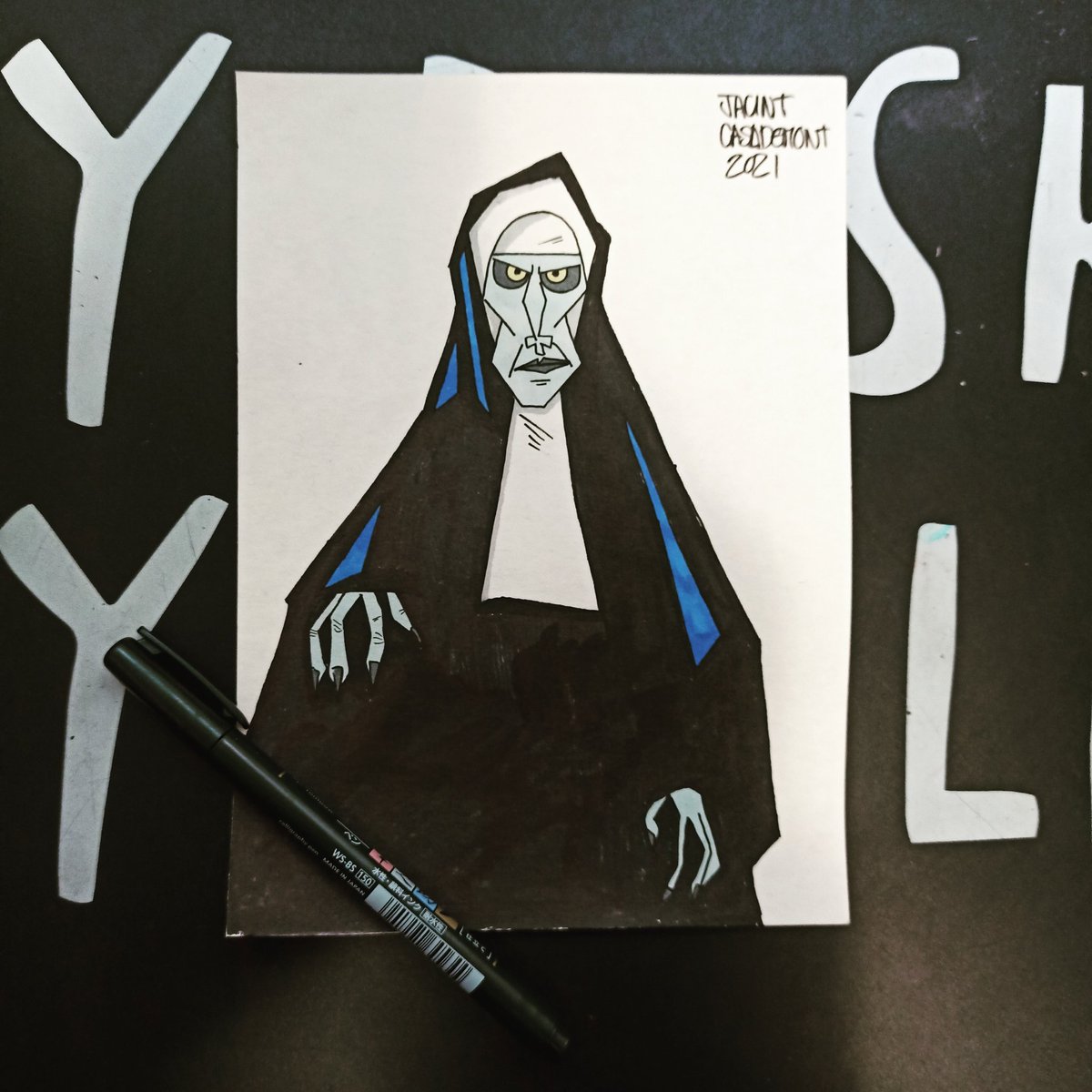 JacintCasademon's tweet photo. La monja
#Inktober2021
Personatges de #Halloween
21/31 
Sí el vols comprar DM
#ink #copic #sketch #sketchbook #creative #totsants #creepy #terror #horror #movies #handdraw #lamonja #thenun #warrenverse #expedientewarren #theconjuring https://t.co/54W0eRQwns