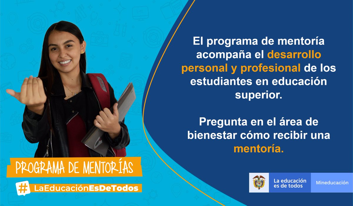 BienestarUM's tweet photo. Recibir #Mentorías te servirá para acompañarte en tu desarrollo personal y profesional. 

👉🏽 Inscríbete, un mentor te está esperando para orientarte y compartir experiencias https://t.co/FbcHEsafQy https://t.co/lw96hfZHMP