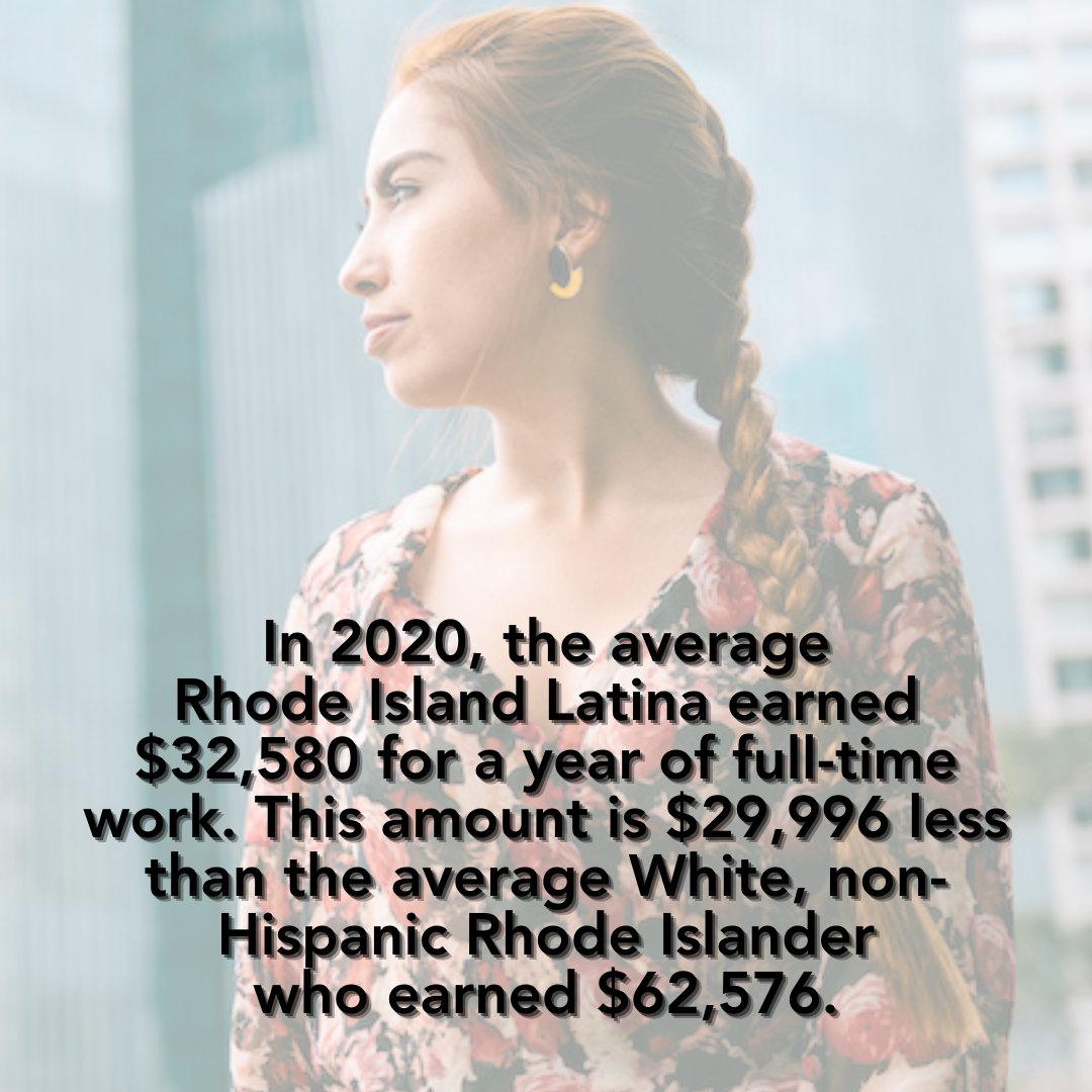 EconProgressRI's tweet photo. Today is #latinaequalpayday, the day Latina women must work, on average, into the new year to earn what their White male counterparts brought home in the previous year. Here are the Rhode Island numbers. Read @IWPResearch's latest report at https://t.co/MKsMnWSMpa https://t.co/ADx6WwxZp7