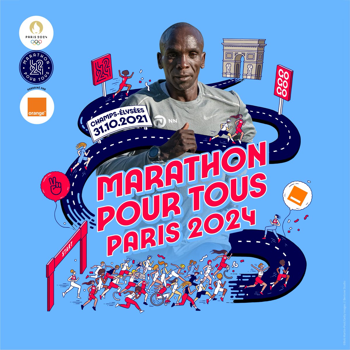#OMG Je viens d'être tiré au sort par <a href="/Paris2024/">Paris 2024</a> pour affronter, avec 1 999 autres participants, le grand champion <a href="/EliudKipchoge/">Eliud Kipchoge - EGH🇰🇪</a> sur une course de 5kms, le 31 octobre prochain sur les Champs-Elysées... et pourquoi pas gagner un dossard pour le marathon olympique de 2024 😅🤩🏃🏻