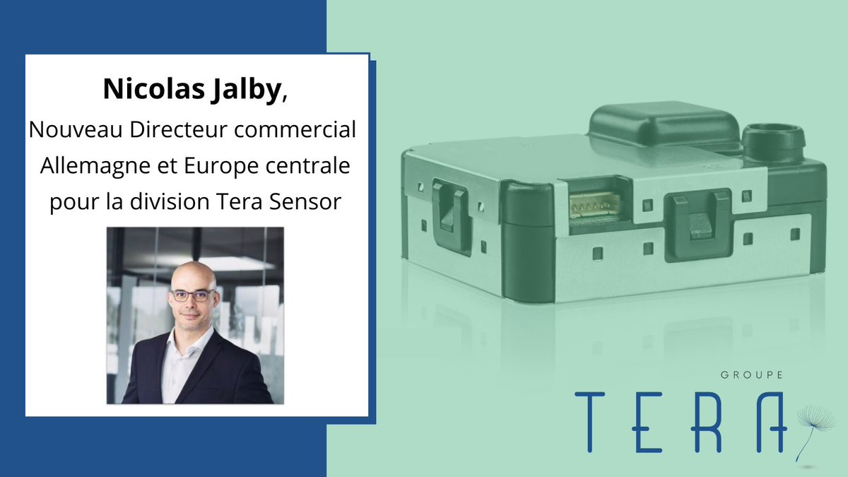 Groupe TERA annonce le renforcement de ses équipes commerciales en Europe dédiées à la vente de ses capteurs ➡️recrutement de Nicolas Jalby au poste de Directeur #commercial Allemagne et Europe centrale pour la division Tera Sensor

Plus d'infos 👉 bit.ly/3aVzfaT