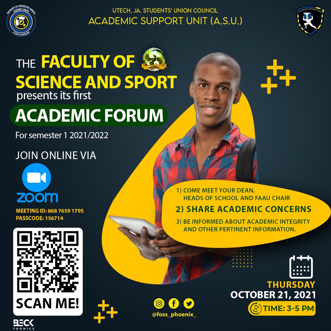 PhoenixFoss's tweet photo. Hey Phoenixes.

We want to hear from you!

*TODAY, Oct 21, 2021* *@ 3- 5 pm* the faculty will be hosting its *Academic Forum*. 

Come meet your Dean and Heads of schools and share your concerns and questions with us.

See you there‼️ https://t.co/Zrn8NkxXaD