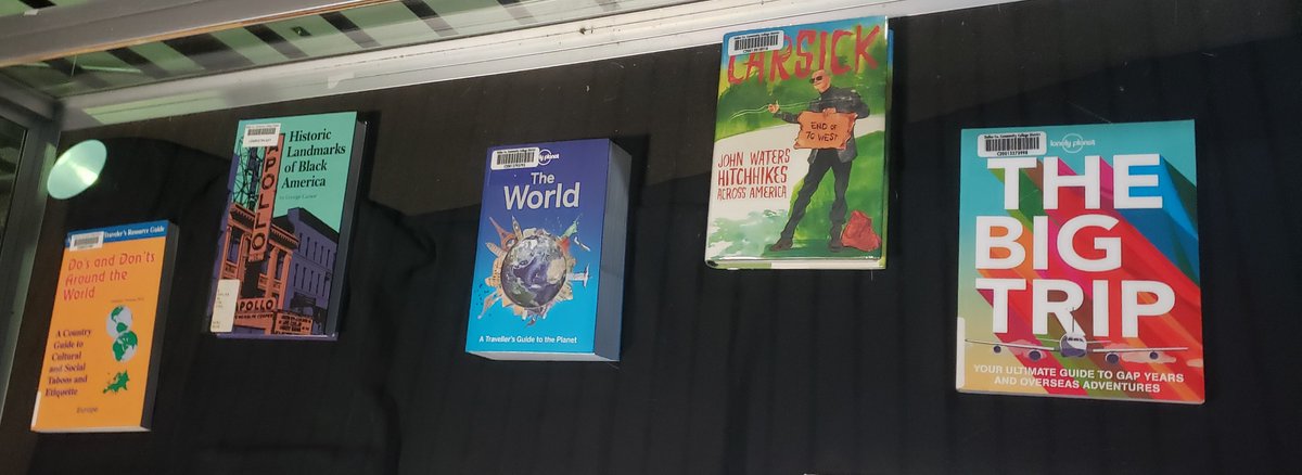 BHCLibrary's tweet photo. COVID Wanderlust? Check out our titles on travel (international, time travel, local, etc.) https://t.co/nPhgGRSmLl