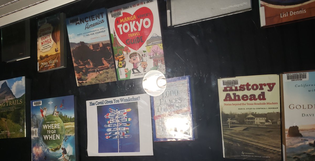 BHCLibrary's tweet photo. COVID Wanderlust? Check out our titles on travel (international, time travel, local, etc.) https://t.co/nPhgGRSmLl