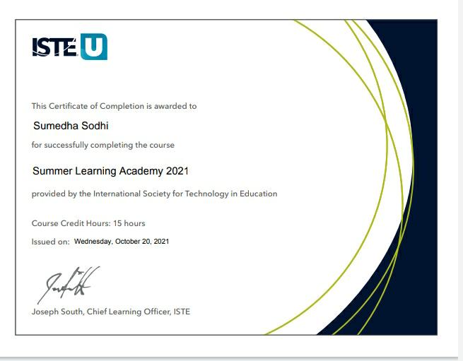sodhisumedha's tweet photo. Thankyou @iste for an incredible learning experience during #ISTEsla Learning about #DesigningforInclusion #StudentWellbeing #StudentDrivenLearning was indeed assuming a greater responsibility as an Educator @JenWilliamsEdu @Rdene915 @ISTEglobalPLN @SavannaFlakes @ashokkp https://t.co/b2LfC1GpB1
