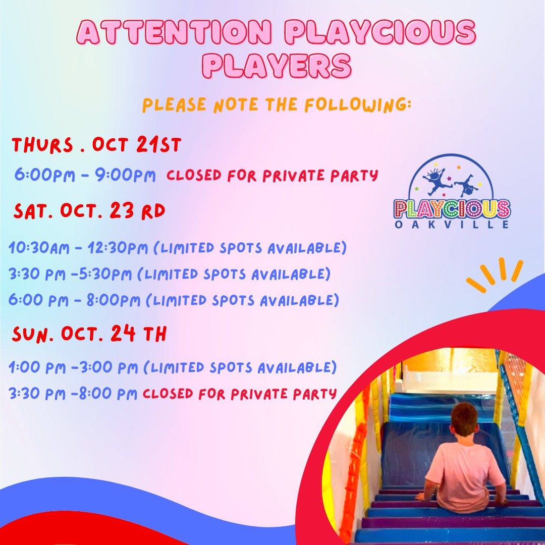 playciousoak's tweet photo. 🚨To avoid disappointment please call in advance or book your tickets online now!📱

Your one click away from ultimate fun! 💯

#comeandplay
#weekendfun
#letsbeplaycious https://t.co/OhJkpPbVnF