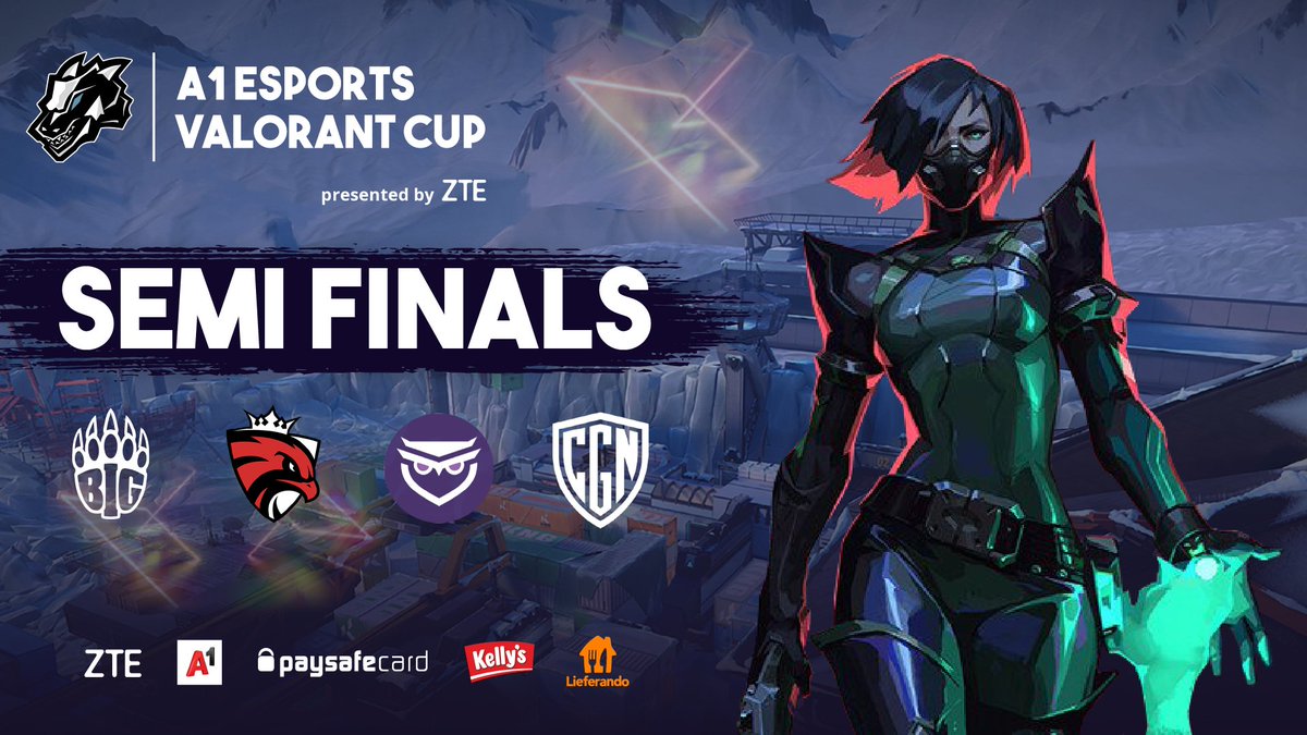 Die #A1eSports VALORANT Cup Semifinals! 🔥

Semifinale 1⃣
<a href="/BIGCLANgg/">BIG</a> 🆚 <a href="/cgnesportsgg/">CGN Esports</a> 

Parallel  2⃣
<a href="/AustrianForce/">Austrian Force willhaben</a> 🆚 <a href="/naughtyevilowls/">naughty evil owls 🦉</a> 

Wer sichert sich die Tickets für die <a href="/VulkanLAN/">VulkanLAN</a>?
Predictions anyone? 👀<a href="/Venitroll/">Veni aka Eisler 🏳️‍🌈</a> <a href="/shredmir/">Shredmir</a> @Mrsummusic 

18 Uhr 👉 twitch.tv/A1eSports