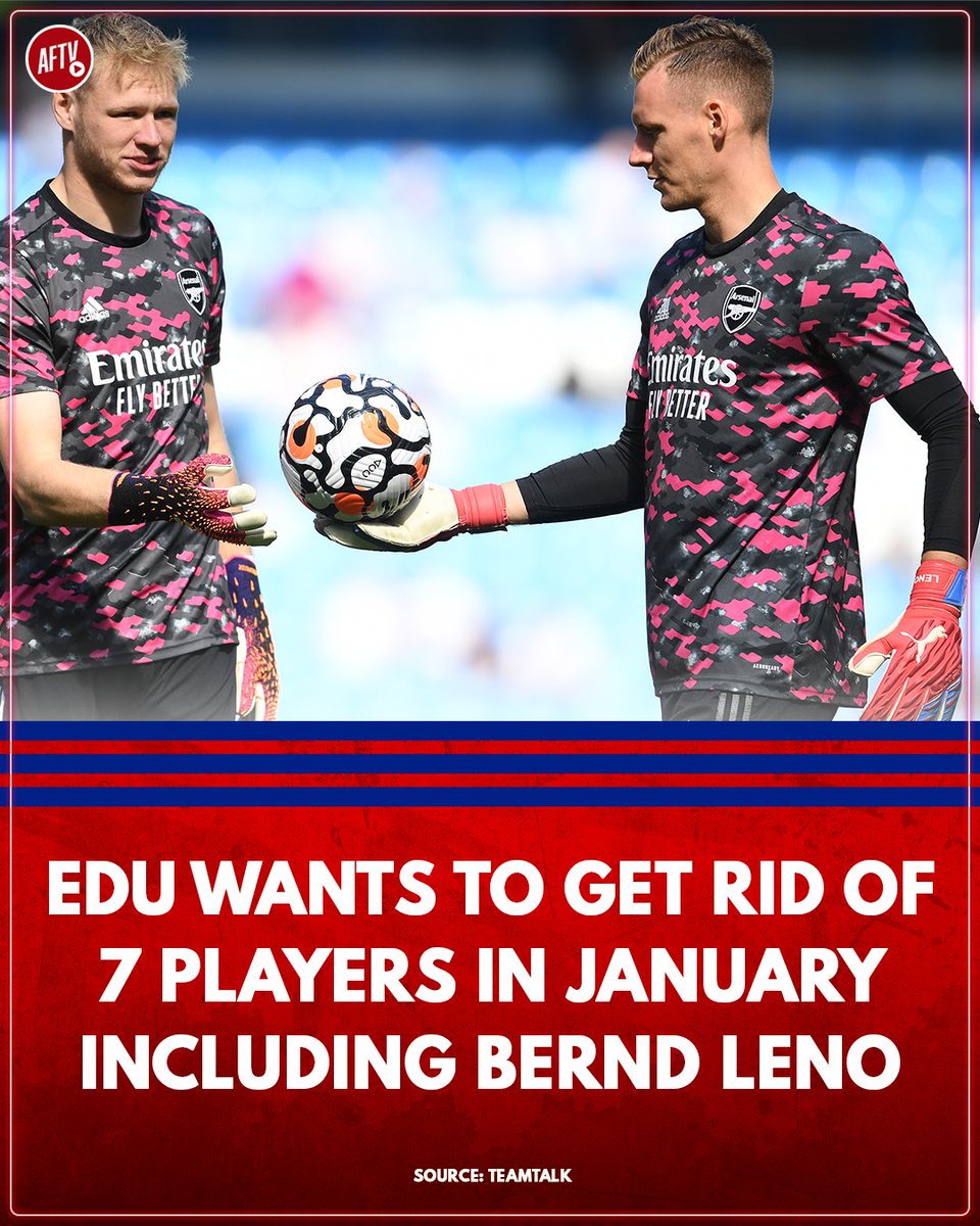 The seven players are Leno, Chambers, Kolasinac, Elneny, Maitland-Niles, Nketiah and Balogun (Loan). 😬

Are you happy with these players leaving in January? 🤔

#Arsenal #Leno #Football
