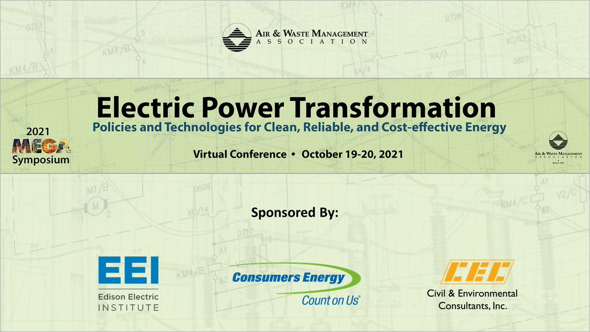 AirandWaste's tweet photo. Thank you to @Edison_Electric (General), @ConsumersEnergy (Silver), and @CorporateCEC (Bronze) for supporting this year's virtual #MEGASymposium! https://t.co/kgyU5veX1f
