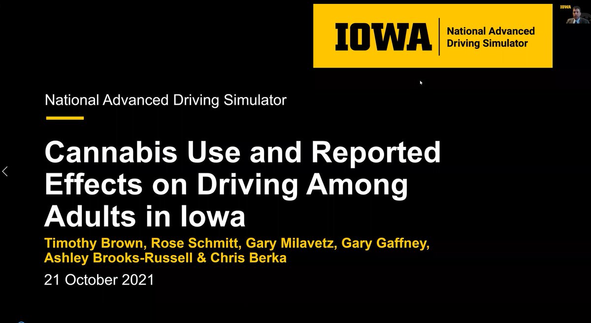 I am excited to present more of our cannabis and driving research @AAAMFeed.  I look forward to a great discussion with my colleagues.  If you aren't able to make it to the conference, the work is being published in Traffic Injury Prevention.  @DrivingSim #RoadSafetyAAAM
