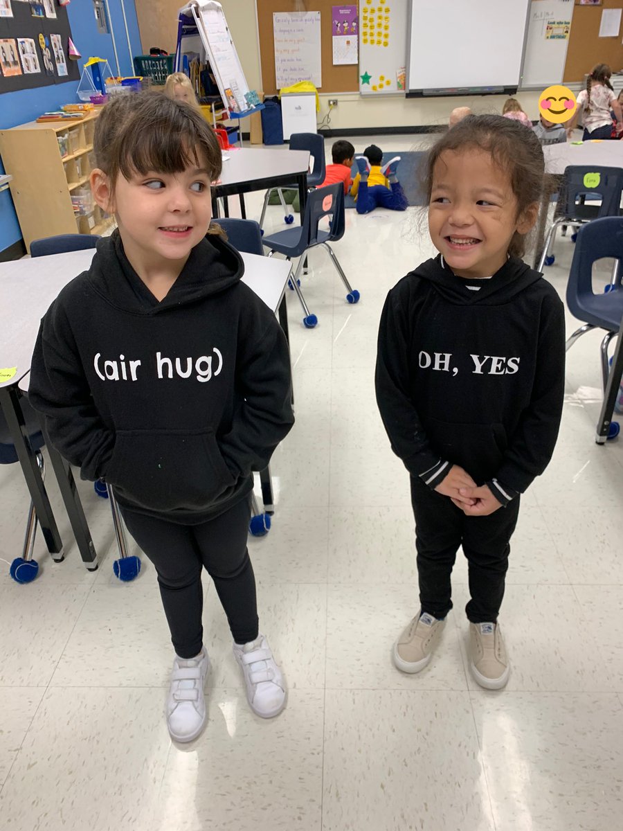 Survey of the day! We noticed that these sweatshirts pair well together! Which order do you prefer? 😁 #surveyoftheday #kindergarten #lkdsb
