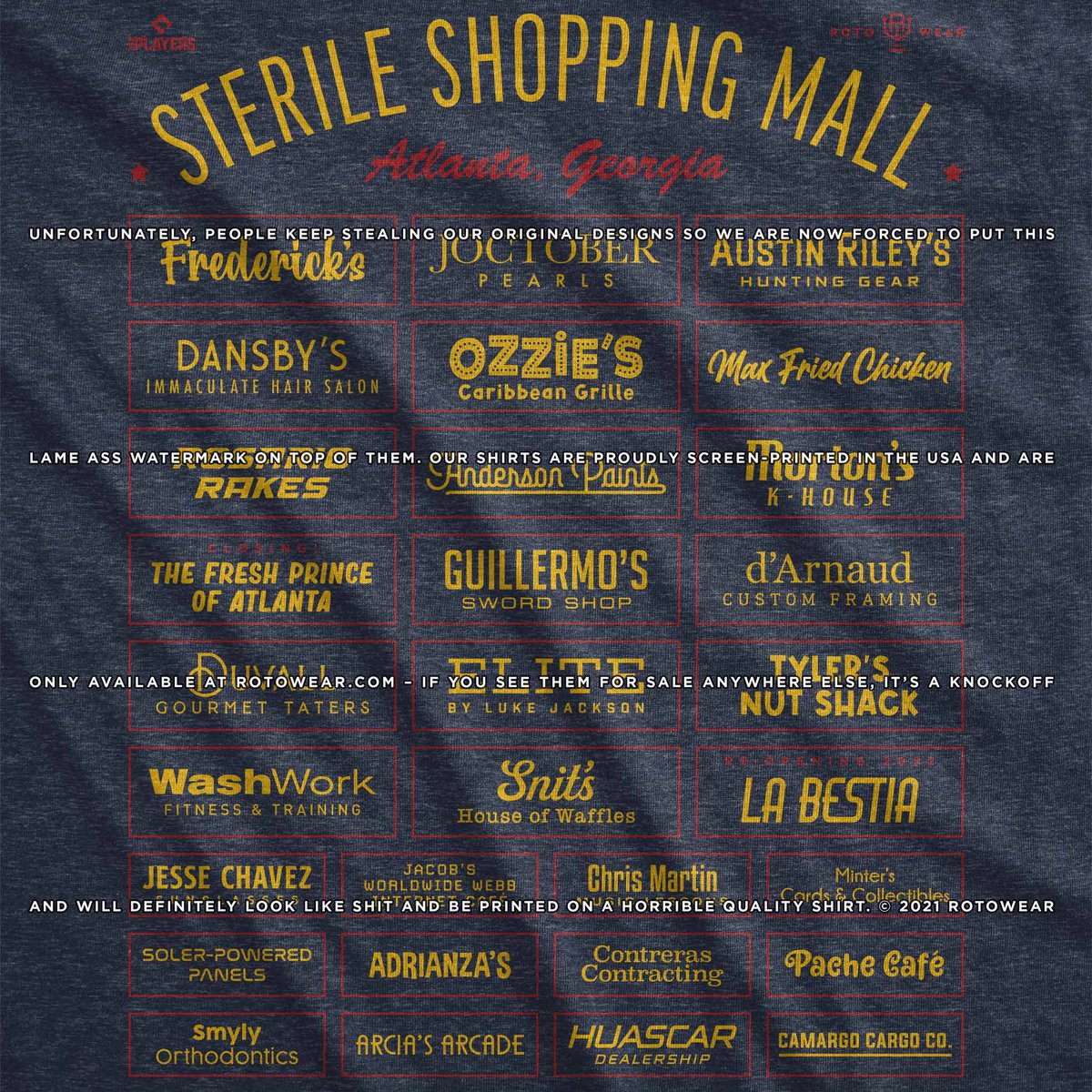 RotoWear's tweet photo. Sterile Shopping Mall

Officially licensed by @MLBPlayersInc

🔥👕 available only at:
https://t.co/izavPuvysB https://t.co/S5xB5JyQ0b