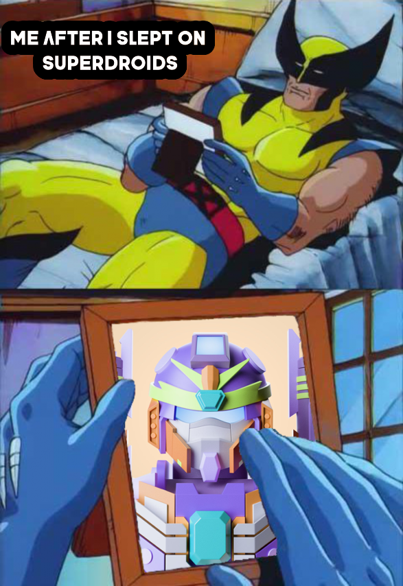 ResolverNft's tweet photo. Me if I don't get to mint a @superdroidsnft #nft #nftcommunity #superdroids #Solana #meka https://t.co/upJh9WHV00