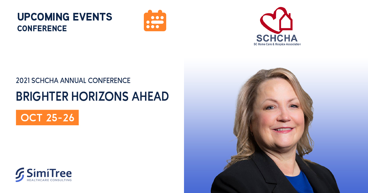hmhlthsolutions's tweet photo. SimiTree Director J’non Griffin will share a preview of OASIS-E at the South Carolina Home Care and Hospice 2021 Conference. She’ll also present on PDGM documentation. https://t.co/fm8mFQTfb3 @SCHCHA_ https://t.co/5mIT2RRhsh