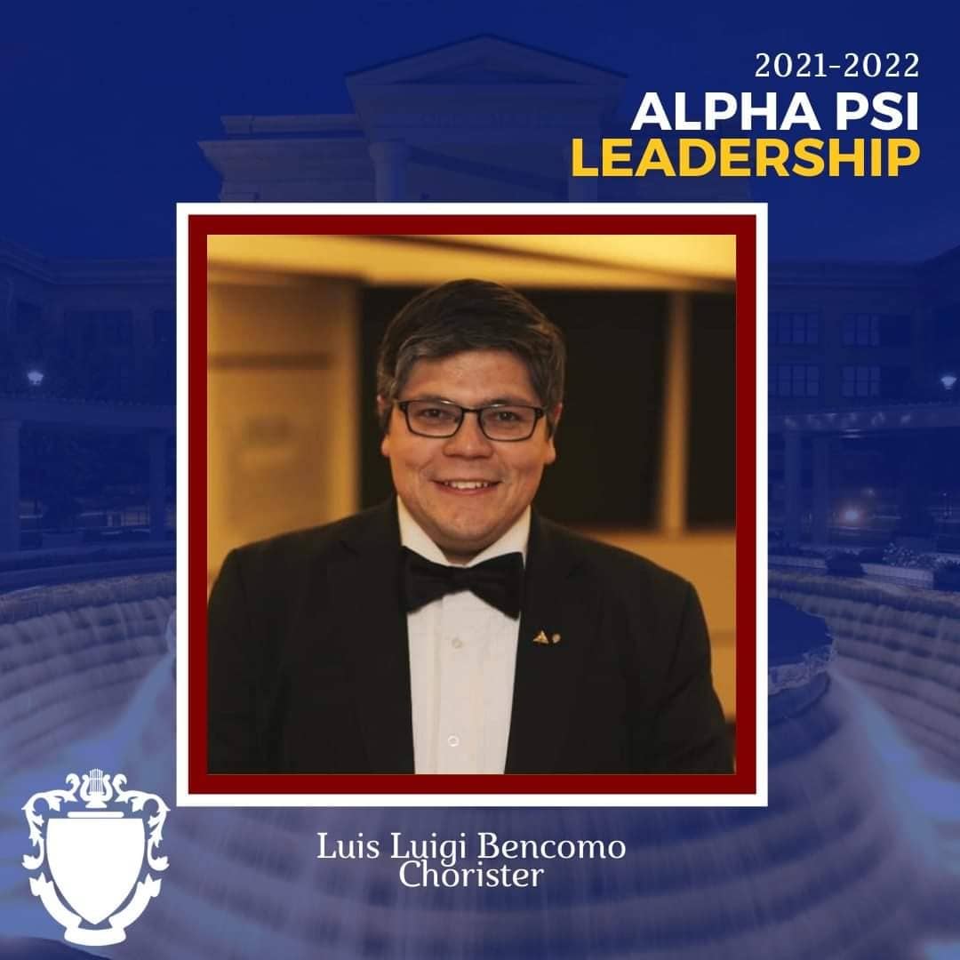 KKPsiAlphaPsi's tweet photo. This month we will be featuring our executive team! Luis Luigi Bencomo, our Chorister! Luigi is a Graduate Student in Music Performance and plays the French Horn here at West Texas A&amp;M! Thank you for your work and dedication Luigi, keep it up! 
Continue striving everyone! 
AEA https://t.co/1O7DzUhlAA