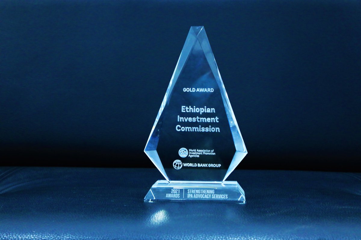 EthioInvestment's tweet photo. The Ethiopian Investment Commission (EIC) is just declared winner of the prestigious ‘Strengthening IPA Advocacy Services’ Gold award 2021.The award is given to the EIC at the ongoing World Investment Conf. being held alongside the UNCTAD World Inv. Forum in Geneva, Switzerland. https://t.co/aMrUGPdO4i