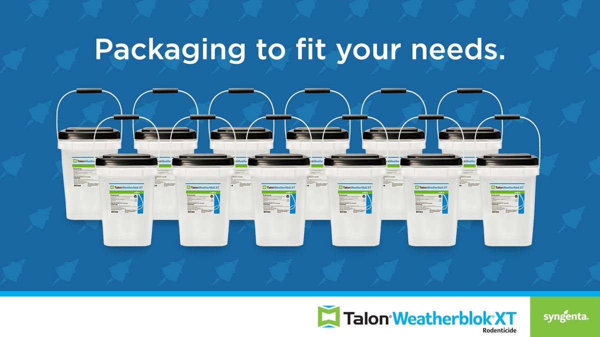 SyngentaPest's tweet photo. This #RodentAwareness week, discover an effective pallet solution to control large #rodent infestations. 🐁

Designed to resist harsh weather conditions, #TalonWeatherblokXT can control rodents with a single feeding: https://t.co/2ZimVef3S1 https://t.co/HuoAflxop8