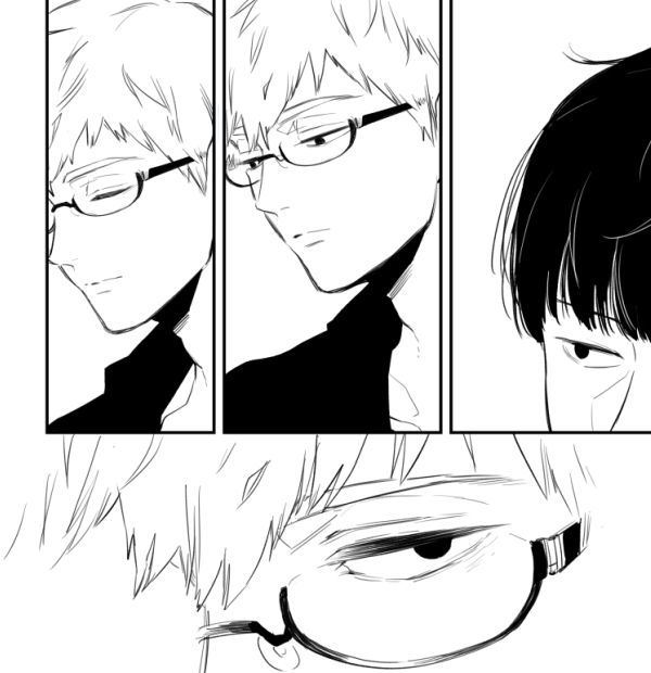 とにかく眼鏡隆を描きたかった新刊冒頭 