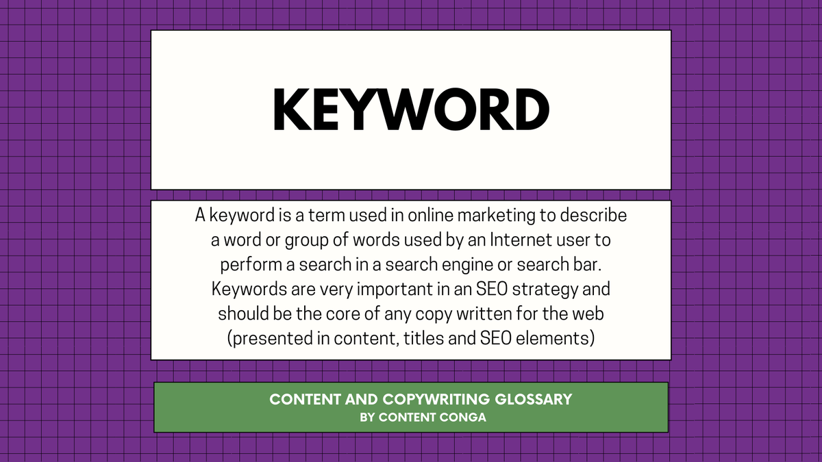 ContentConga's tweet photo. A #keyword is a term used in online marketing to describe a word or group of words used by an Internet user to perform a search in a search engine or search bar.
πΎ Don't forget to save this post for future reference!
#ContentConga #DigitalMarketing #DigitalMarketingTips https://t.co/dS9BexZA1I