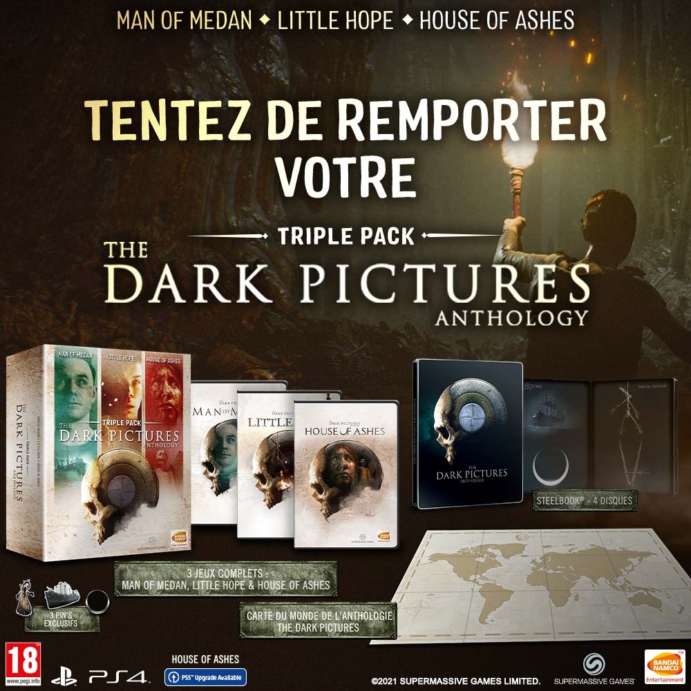 Micromania_Fr's tweet image. Halloween approche 🎃 Et pour la sortie de #HouseOfAshes demain, on vous fait gagner le triple pack regroupant ce nouveau titre ainsi que #ManOfMedan et #LittleHope ! 

🎃 Follow @Micromania_Fr 
🎃 RT ce tweet
🎃 Mentionne un ami en réponse à ce tweet 

TAS dans une semaine !