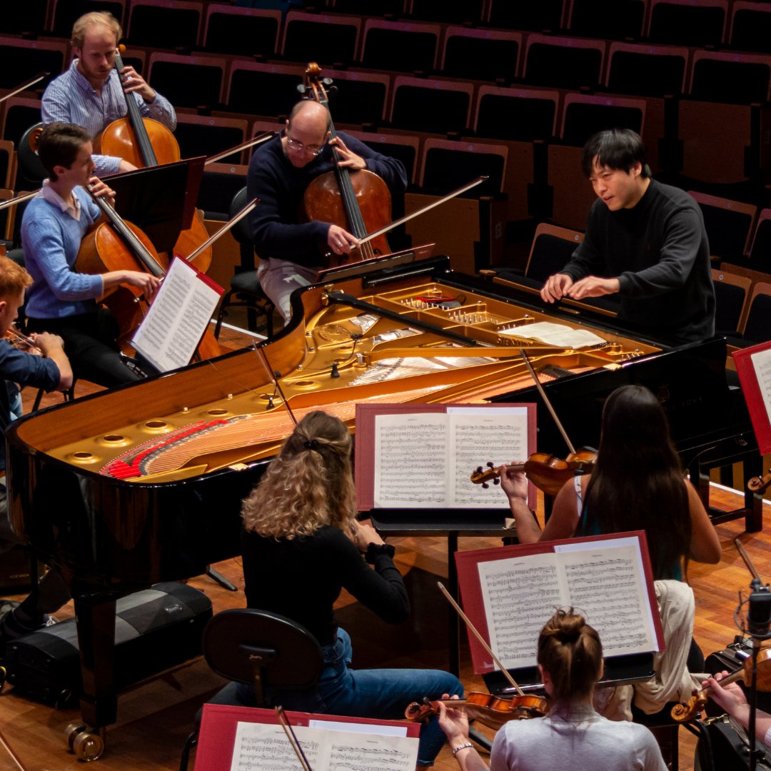 BSOrchestra's tweet photo. We’re excited to be back in #Portsmouth tonight! Sunwook Kim will be conducting and directing from the piano 🎹 For tickets: https://t.co/7fyTWvFpF3
#BournemouthSO #HereforCulture https://t.co/oSfCXXUjYd
