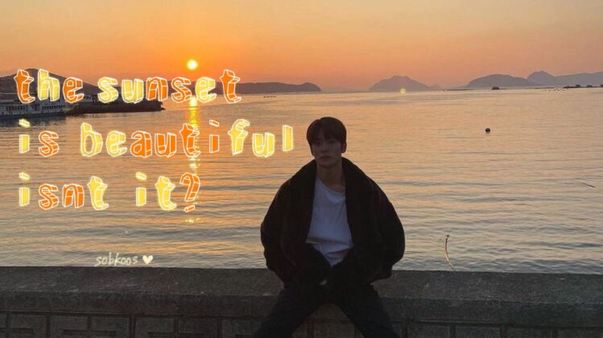 sobkoos's tweet photo. the sunset is beautiful isn’t it?

jeong jaehyun au, © sobkoos https://t.co/Fd4kcgrhUV