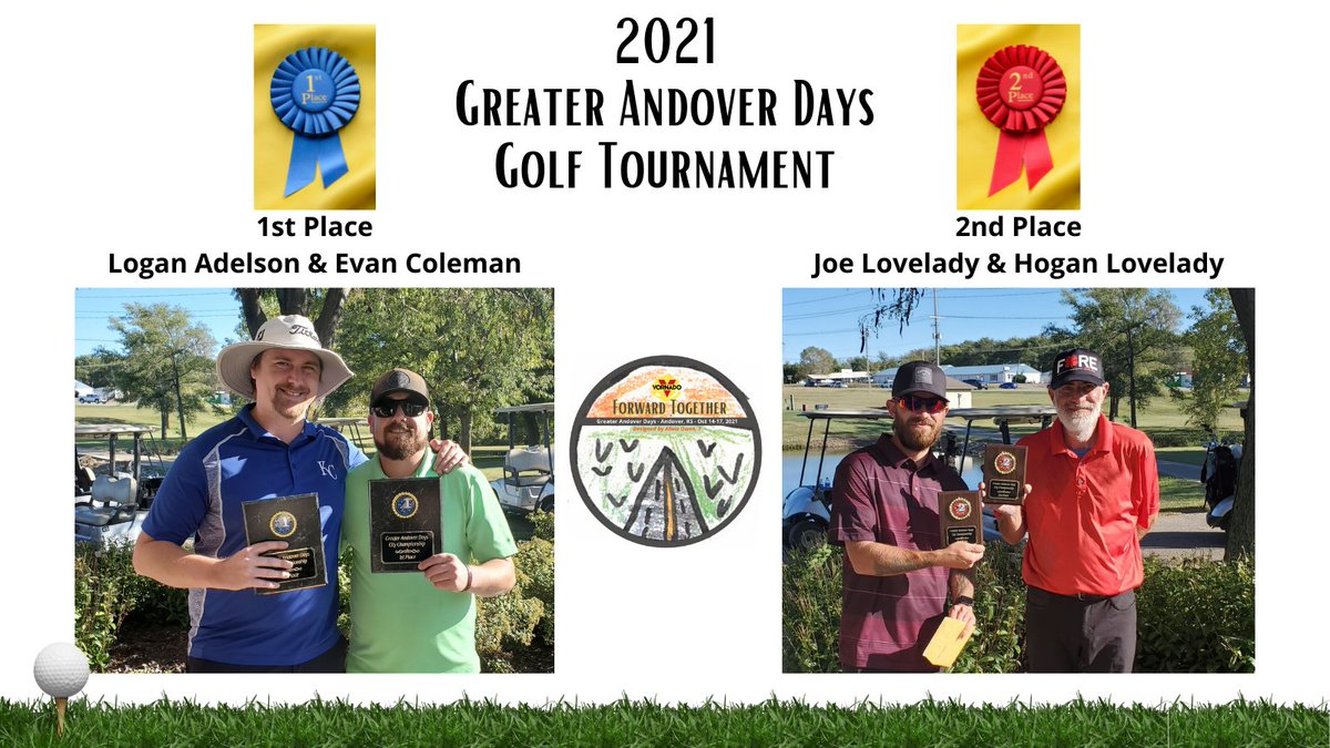 Here are the first and 2nd place winners of our Golf Tournament!  Congratulations to these folks! Thank you to Andover Municipal Golf Course for all of the work they put into this tournament!