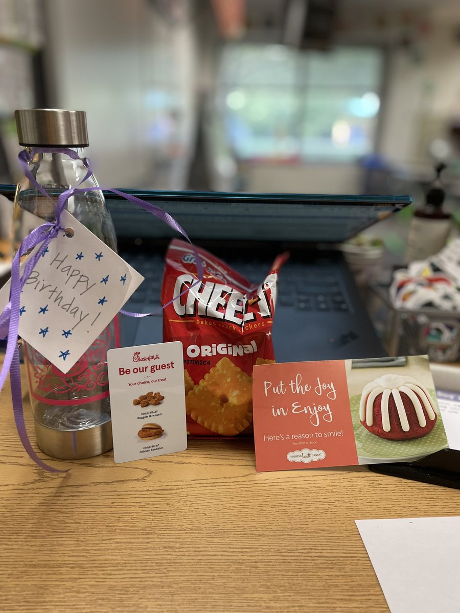 Back at work today from a lovely vacation and had a birthday treat from PTA! Our PTA rocks! Thank you!! <a href="/PUEPTA/">Pleasant Union Elementary School PTA</a> <a href="/PleasantUnionYR/">Pleasant Union Elem</a>