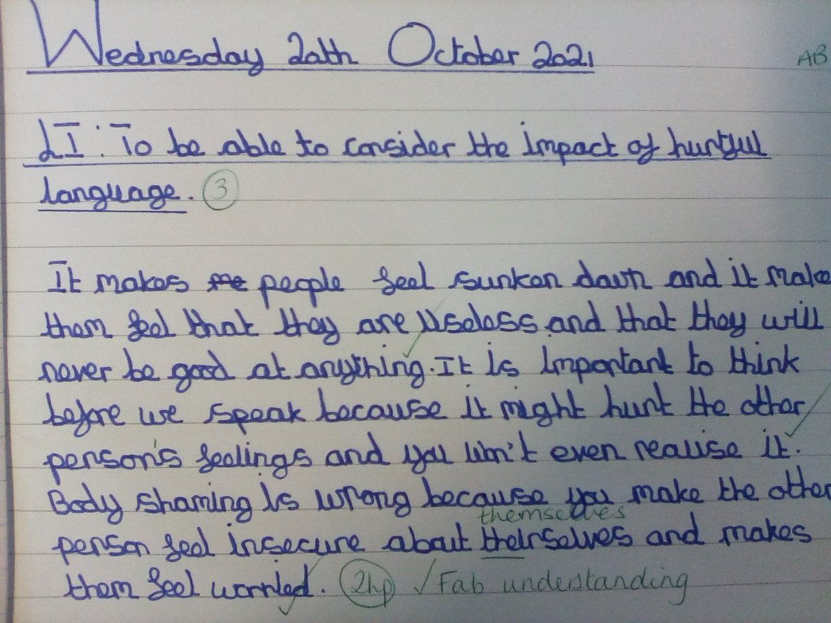 StLukesYear6BD's tweet photo. The children have been discussing the impact of body shaming and hurtful language in PSHE this week. What thoughtful, kind children we have in 6BD! #stlukeswidercurriculum #thinkkind π @stlukesbury https://t.co/qlIRuIRrtq