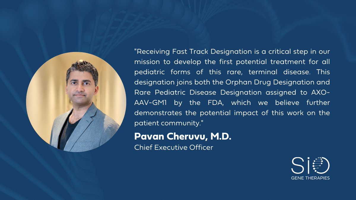 SioGtx's tweet photo. We’ve received FDA Fast Track Designation for our industry-leading #GeneTherapy, AXO-AAV-GM1, for the treatment of #GM1 gangliosidosis. We’re working diligently to bring hope to children &amp; families affected by this rare, terminal disease. Read more: https://t.co/vTsUgpHkR7 $SIOX https://t.co/wGdQmwoFgo