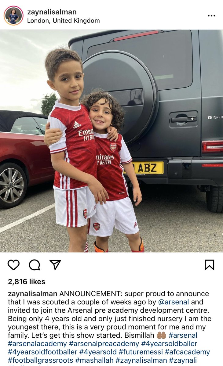 OsmanZtheGooner's tweet photo. Ali has an Instagram page where he has over 7,000 followers and announced he joined arsenal 😂 (he just finished nursery) https://t.co/ZxwY5SkF43