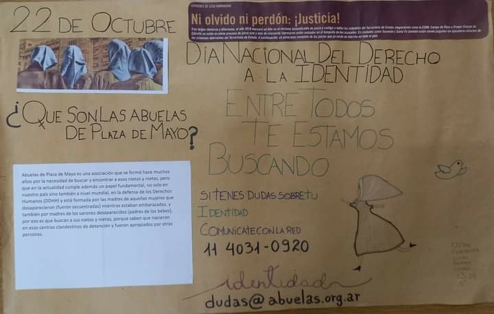 Memoria3F's tweet photo. #AfichesXLaIdentidad 2021

En #TresDeFebrero, a lxs nietxs apropiadxs lxs buscamxs entre todxs.

Compartimos afiches realizados por estudiantes de las escuelas secundarias N° 24, 26 y 28.

@abuelasdifusion

#SemanaDeLaIdentidad
#tebuscamosparaqueteencuentres https://t.co/JdvklgGWlJ