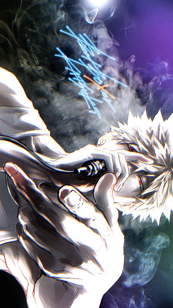 bakugou katsuki male focus 1boy red eyes solo spiked hair blonde hair looking at viewer  illustration images