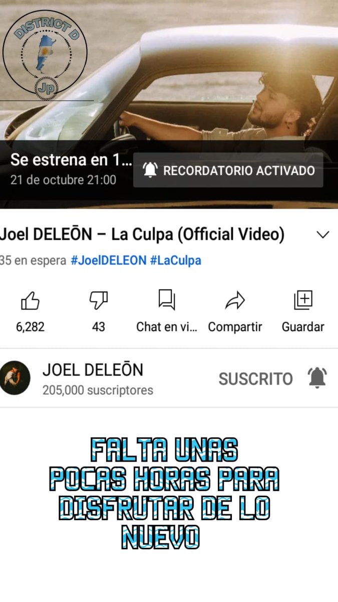 JoelDLArgentina's tweet photo. Llegó el día! 
@JOELDELE0N 
@Districtdglobal https://t.co/cmJoTcFwe1