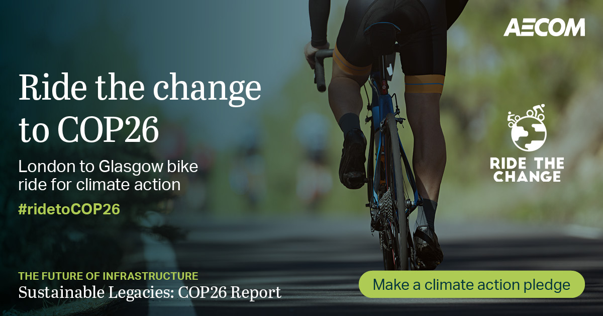 pa_clarke's tweet image. I’m cycling between London and Glasgow for #RidetheChange, to urge global leaders to advance #climate change targets. Instead of a cash donation, you can support me by pledging a few small #climateactions. tinyurl.com/e9nw39uu
#COP26 #cycleadventure #AECOM