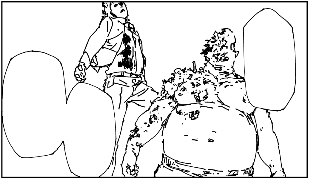 オッサンをたくさんかいてオッサンの死体も描く 