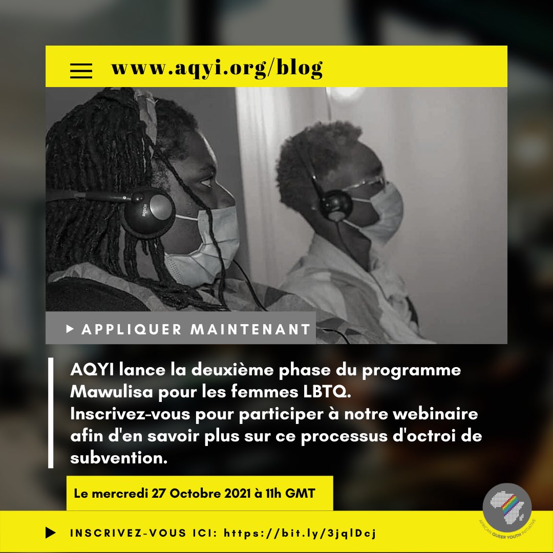 The second phase of the Mawulisa Fellowship Program is about to begin, and again, we are empowering LBTQ women through training and a grant of $5000 to implement small-scale projects to benefit their communities. 

Join our webinar to find out more 

aqyi.org/blog