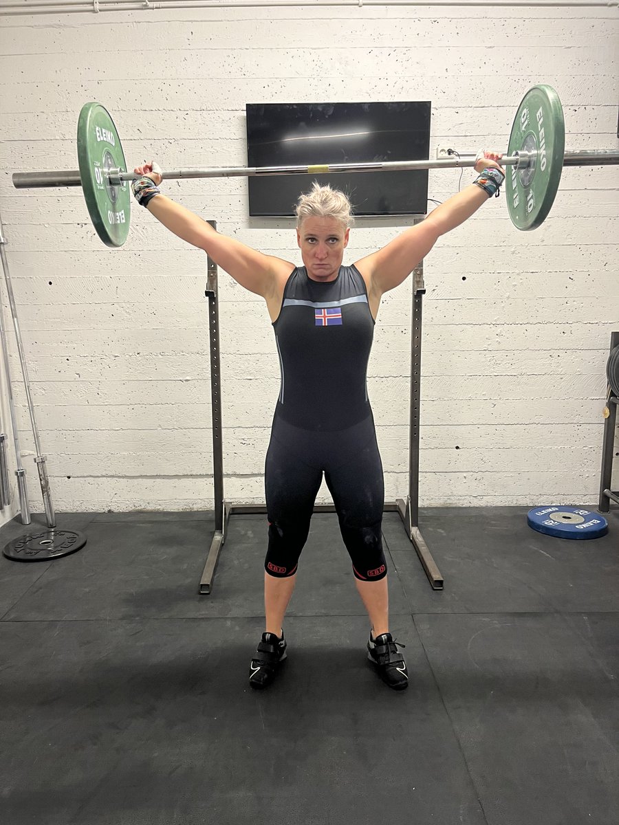 Icelandair's tweet photo. Our cabin crew do incredible things, both on and off the aircraft. You’re in the strong and capable hands of people like Anna Guðrún Halldórsdóttir. Anna set 3 European &amp; 2 World Records at the European Masters Weightlifting Championships last week. Very impressive Anna!💪🥇 https://t.co/QZ58vIUJiS