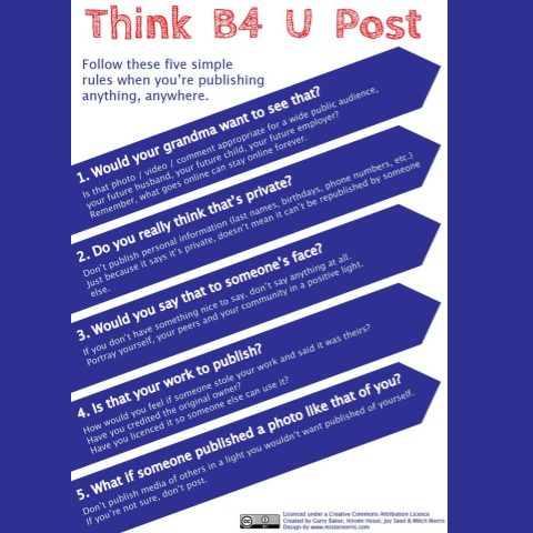 Digital Citizenship Continues with Think B4 You Post  #DigCitWeek #ScholarPlus #cmiacademics