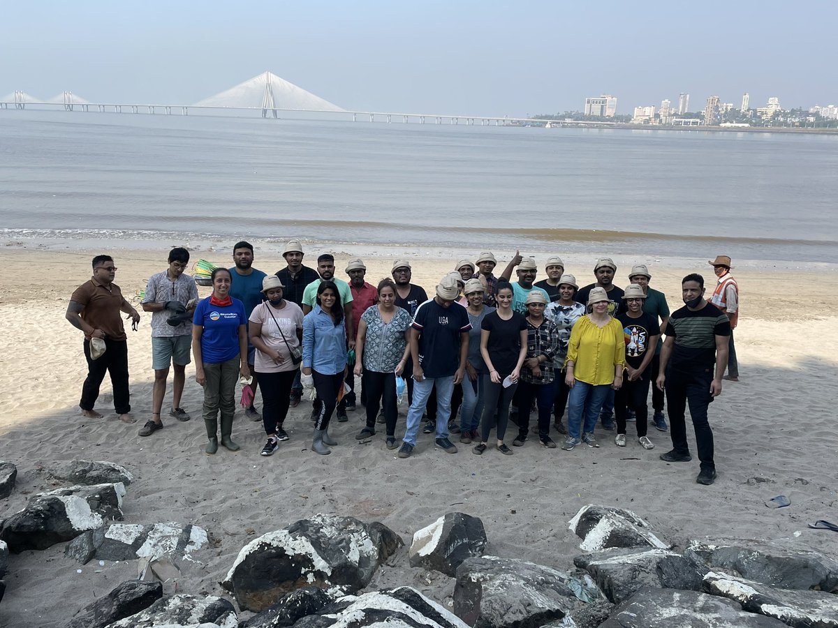 Indranilsm's tweet photo. Lion washed up on the shore, some deep cleaning, some conversations, some chai and some football…Great day! @mahimbeach clean up - week 214 @believemusic @believe #uturn @RabiaTewari https://t.co/xtV9jVoxf8