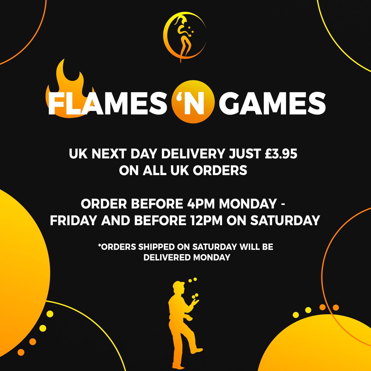 Flames_N_Games's tweet photo. We now offer next day UK delivery on all orders placed on our Website, or via Amazon and eBay. You can track orders via: https://t.co/EWD2KkgOKi or https://t.co/EJgidRfosz https://t.co/LzXce7KVz6
