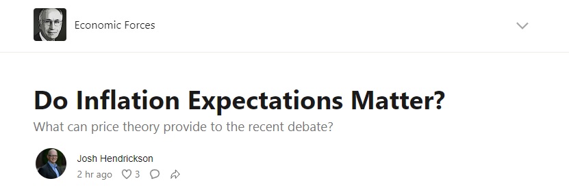 thomas_savidge's tweet image. Gotta love #PriceTheoryThursday! "Price theory often teaches us that we shouldn’t listen to what people say, we should observe what they do. In macroeconomics, that is a little bit harder to do sometimes." @RebelEconProf #pricetheory
tinyurl.com/yjw4ejrn