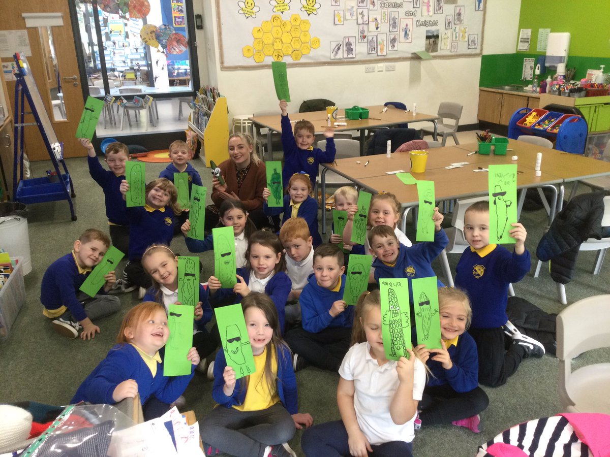 We loved our afternoon #bookblether with P3 @cowieps and P1-4 @strathyps listening to ‘When Cucumber Lost his Cool’ by @MicheRobinson and @tombabylon We drew our cool and angry cucumber and even practised our own expressions. Can’t wait for the next one!  @FMReadChallenge