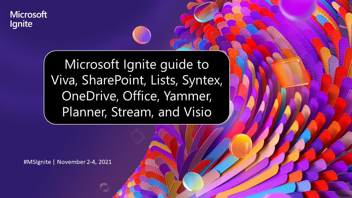 mikedumka's tweet photo. 🚀 Here comes #MicrosoftIgnite

Microsoft Ignite 2021 guide to SharePoint, OneDrive, Viva, Lists, Syntex, Stream, Visio and more https://t.co/QkdWxZ8bRh https://t.co/aLKntLt2zv