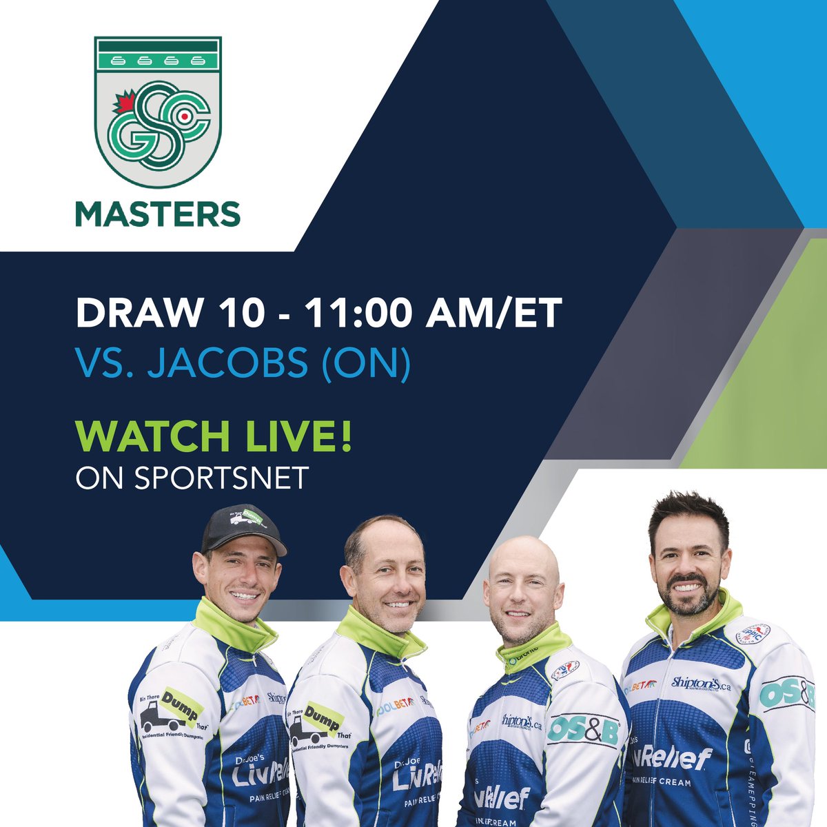 teamepping's tweet photo. We’re coming at you LIVE on Sportsnet today at 11:00 AM/ET as we face off against @TeamBradJacobs ! Check us out in all our high definition glory! 

If you’re unable to watch, check out score updates at https://t.co/FVcYRRcCG1!

#gsocmasters #letsdothis #readyforourcloseup 🥌💪 https://t.co/3DTLY5eRit