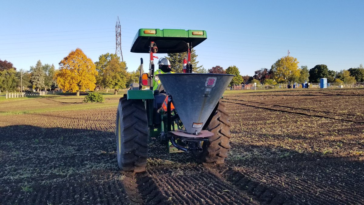 TheMeadoway's tweet photo. Fall in The Meadoway is a busy time of year. Staff prep and overseed some areas to bolster plant diversity so they will be ready to germinate, and grow come spring.  
#fallseeding https://t.co/8SUEX0LUno